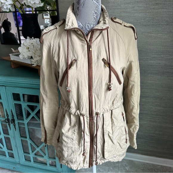 Zara Utility Military Equestrian Jacket Tan Size Small - Picture 5 of 15